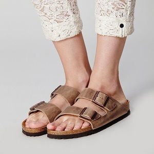 Birkenstock tabacco brown oiled leather soft footbed